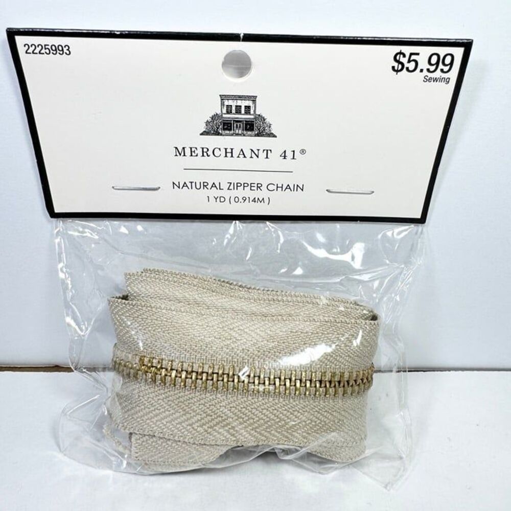 Zipper 1 Yard Merchant 41 Natural Color